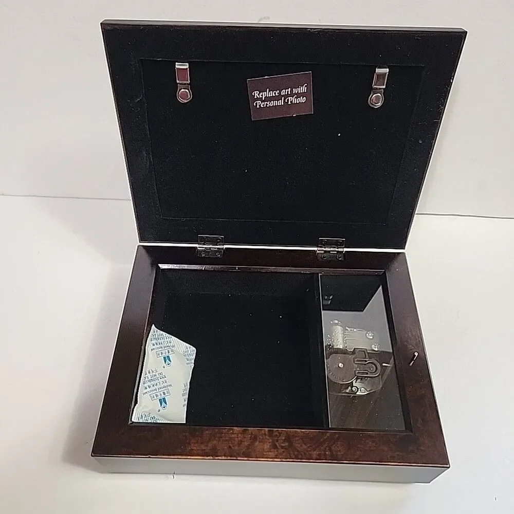 Wooden Jewelry/ Keepsake/Grief- Music Box Plays Amazing Grace